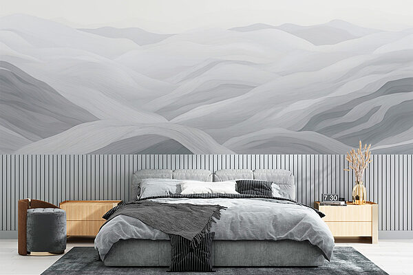 Paysage blanc et gris Papier peint Paysage blanc et gris