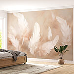 Papier peint Groupe de plumes blanches