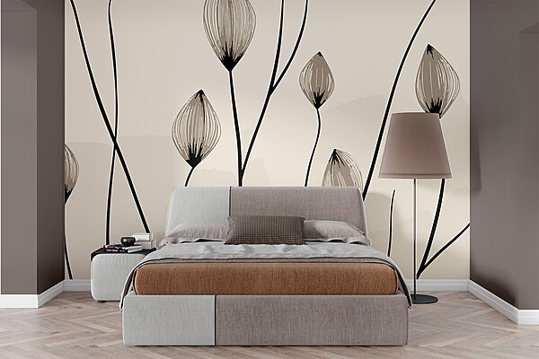 Papier peint Des bourgeons délicats à la recherche de la lumière