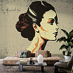 Papier peint Femme avec un chignon