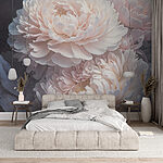 Papier peint Groupe de fleurs blanches