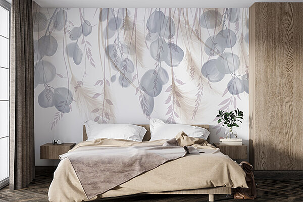 Papier peint Feuillage délicat aux teintes douces