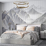Papier peint Chaîne de montagnes avec nuages