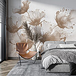 Papier peint Groupe de fleurs aux pétales blancs