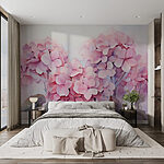 Papier peint Groupe de fleurs roses