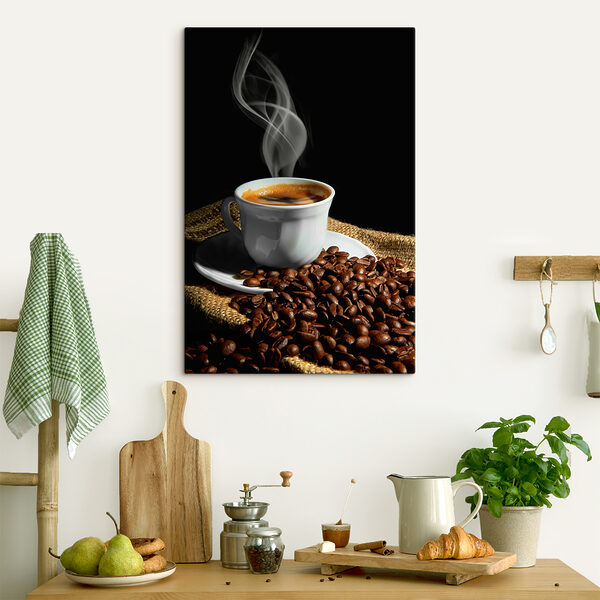 Tasse de café et grains de café Tableaux Tasse de café et grains de café