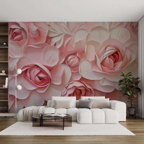 Des fleurs élégantes dans des tons doux Papier peint Des fleurs élégantes dans des tons doux