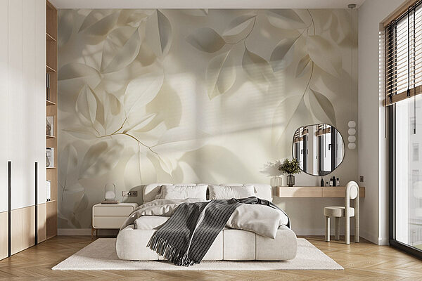 Feuilles blanches sur une surface blanche Papier peint Feuilles blanches sur une surface blanche