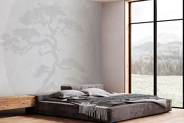 Arbre avec des branches sur fond blanc Papier peint Arbre avec des branches sur fond blanc