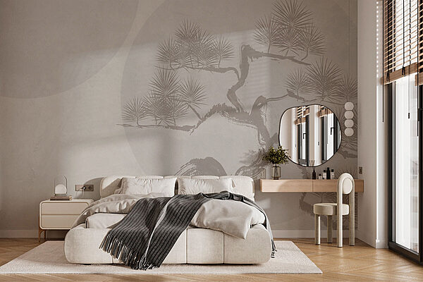 Arbre avec des branches et des feuilles dessinées Papier peint Arbre avec des branches et des feuilles dessinées