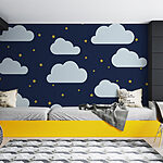Papier peint Motif de nuages et d'étoiles