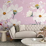 Papier peint Groupe de fleurs blanches