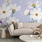 Papier peint Groupe de fleurs blanches