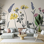 Papier peint Jardin coloré de fleurs épanouies