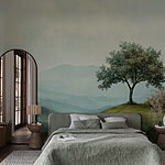 Papier peint Arbre sur une colline