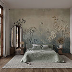 Papier peint Des fleurs douces dans des teintes tranquilles