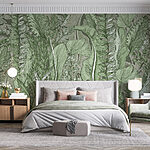 Papier peint La verdure luxuriante remplit la toile.
