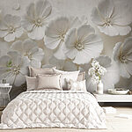 Papier peint Groupe de fleurs blanches