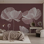 Papier peint Fleurs fantaisistes sur fond riche