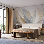 Papier peint Des feuilles qui se balancent dans des teintes douces