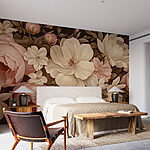 Papier peint Des fleurs vibrantes dans des teintes douces