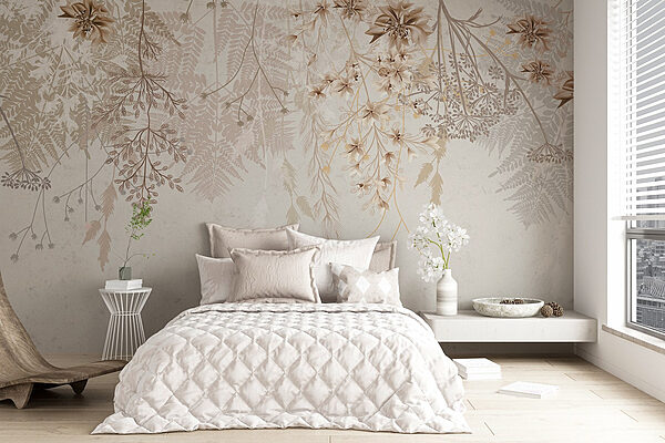 Motifs floraux délicats dans des teintes douces Papier peint Motifs floraux délicats dans des teintes douces