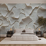 Papier peint Groupe de feuilles blanches