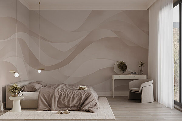 Fond blanc et rose avec des lignes ondulées Papier peint Fond blanc et rose avec des lignes ondulées