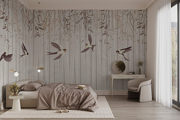Fond d'écran avec des oiseaux qui volent Papier peint Fond d'écran avec des oiseaux qui volent