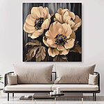 Tableaux Peinture de fleurs sur fond noir