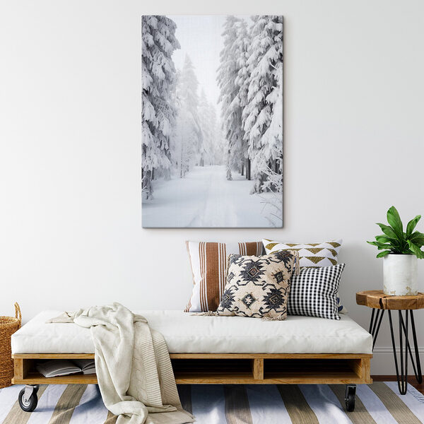 Chemin enneigé avec des arbres Tableaux Chemin enneigé avec des arbres
