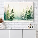 Tableaux Aquarelle d'arbres dans le brouillard