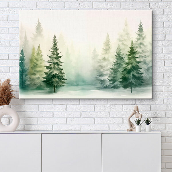 Aquarelle d'arbres dans le brouillard Tableaux Aquarelle d'arbres dans le brouillard