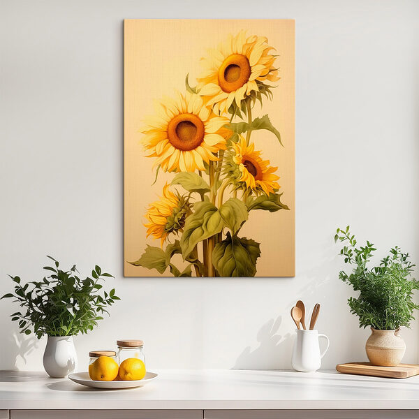 Peinture de tournesols sur fond blanc Tableaux Peinture de tournesols sur fond blanc