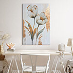 Tableaux Peinture de fleurs sur une surface blanche