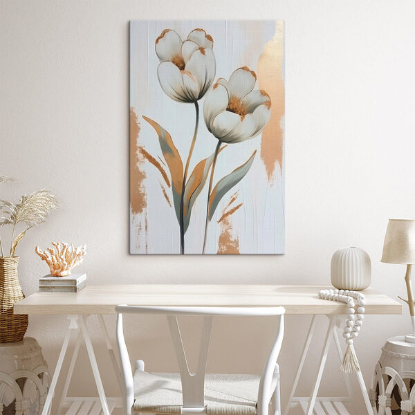 Peinture de fleurs sur une surface blanche Tableaux Peinture de fleurs sur une surface blanche