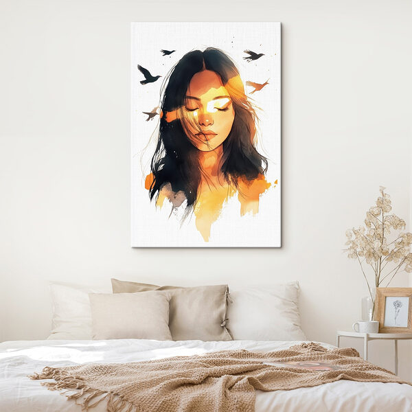 Une beauté mystérieuse dans des tons chauds Tableaux Une beauté mystérieuse dans des tons chauds