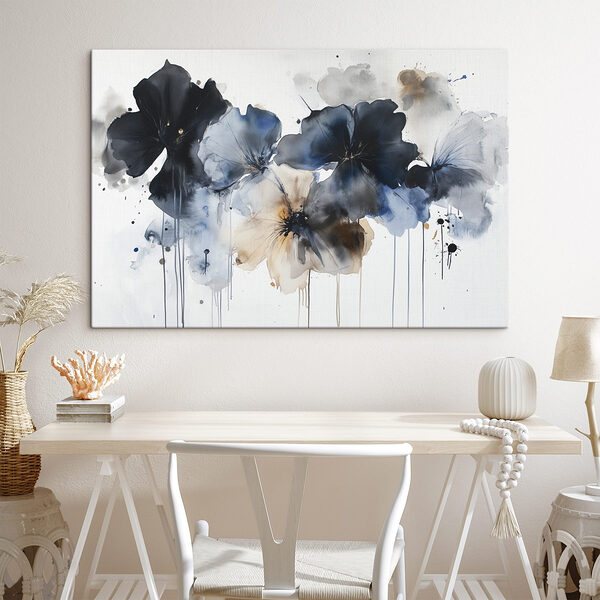 Peinture de fleurs sur fond blanc Tableaux Peinture de fleurs sur fond blanc