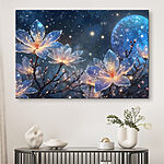 Tableaux Groupe de fleurs avec des lumières brillantes
