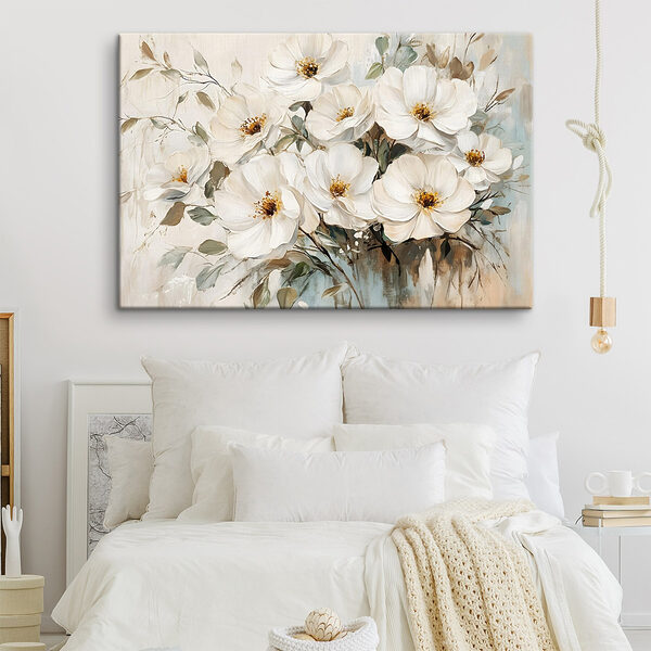 Peinture de fleurs blanches Tableaux Peinture de fleurs blanches