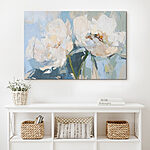 Tableaux Peinture de fleurs sur fond bleu