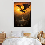 Tableaux Dragon survolant une vallée