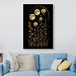 Tableaux Phases de la lune sur fond noir