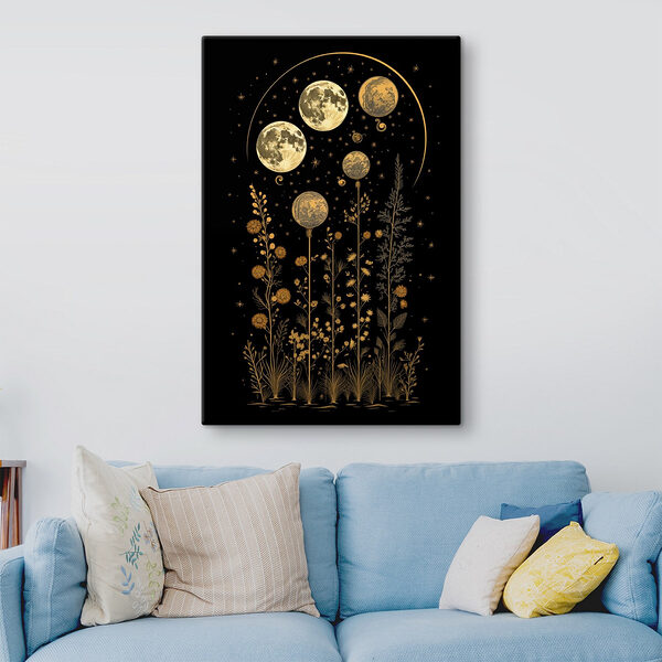 Phases de la lune sur fond noir Tableaux Phases de la lune sur fond noir