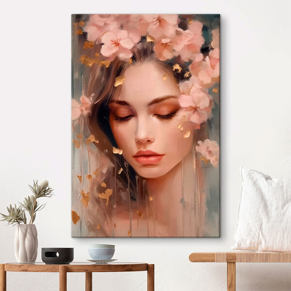 Femme avec des fleurs dans les cheveux Tableaux Femme avec des fleurs dans les cheveux