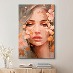 Tableaux Femme avec des fleurs autour du visage