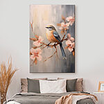 Tableaux Oiseau sur une branche avec des fleurs