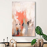 Tableaux Peinture d'une personne sur fond rose et gris