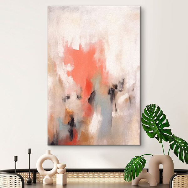 Peinture d'une personne sur fond rose et gris Tableaux Peinture d'une personne sur fond rose et gris