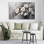 Tableaux Peinture de fleurs sur fond gris